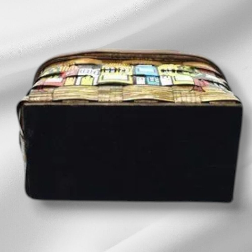 Vintage MCM Caro-Nan Basket Purse Signed Grand Rapids Streetscape Hand Painted - Picture 6 of 14